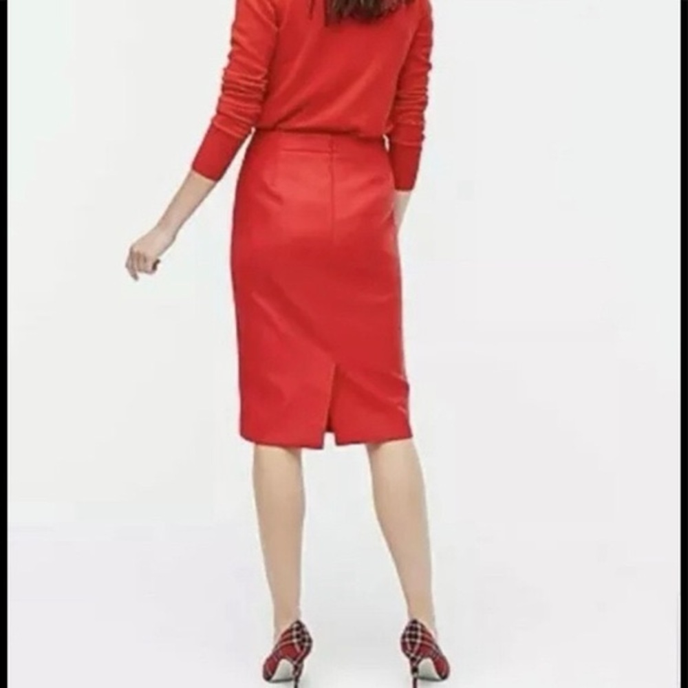 J Crew “The Pencil Skirt” Lipstick Red Wool 10 - Picture 3 of 9